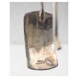 Sterling Silver Hammered Rectangular Dangle Earrings