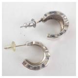 Sterling Silver Crescent Hoop Earrings