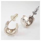 Sterling Silver Crescent Hoop Earrings