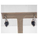 Sterling England Teardrop Onyx Earrings (Lot of 2)