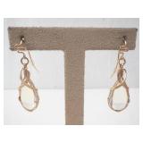 Gold-Tone Wire-Wrapped Teardrop Earrings - Pair