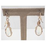 Gold-Tone Wire-Wrapped Teardrop Earrings - Pair