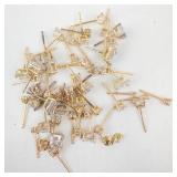 Gold Tone Princess-Cut Cubic Zirconia Stud Earrings - Bulk Assortment