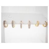 Hoop Earrings - Vermeil CZ Stones - Mixed Styles (Lot of 6)