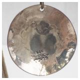 Sterling Silver Mexico Earrings - TS-79 Star Top & Dangle Disc (Pair)