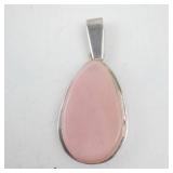 925 Sterling Silver Pink Teardrop Pendant