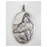 Anson Pewter Oval Pendant - Bas-Relief Figure