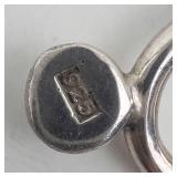 Sterling Silver S-Shaped Pendant - 1.5 in long - 5.7 g - 925