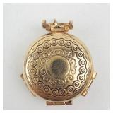 Gold Tone Engraved Locket Pendant - Vintage Necklace Jewelry