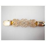 Vintage Gold-Tone Filigree Hair Barrette with Crystals