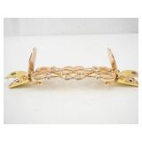 Vintage Gold-Tone Filigree Hair Barrette with Crystals