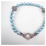 Barbara Bixby Turquoise Pearl Beaded Bracelet with Silver Filigree Clasp