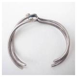 Sterling Silver Cuff Bracelet - Red Coral & Turquoise Bezel Set