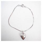 Sterling Silver Heart Pendant Necklace