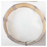 Bracelet & Earrings Set - Silver-Tone Wire-Wrapped Copper Panels