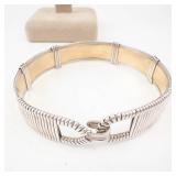 Bracelet & Earrings Set - Silver-Tone Wire-Wrapped Copper Panels