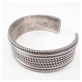 Ron Y Sterling Bracelet - Rope-Pattern Multi-Band Cuff, Silver