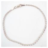 IBB Rope Chain Bracelet 925 Silver - 7.5 in, 2.6 g