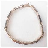 Created Blue Opal Inlay Bracelet - Sterling Silver (925)