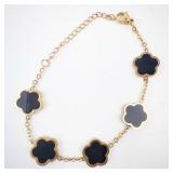 Gold-Tone Clover Charm Bracelet - Link Chain, 8.5 Inches