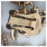 Trifari Gold-Tone Bracelet & Earrings Set with Crystals