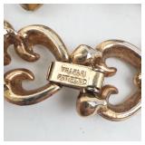 Trifari Gold-Tone Bracelet & Earrings Set with Crystals