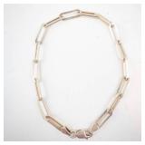 Sterling Silver Paperclip Chain Bracelet - 8 in - 925
