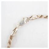 Sterling Silver Rope Bracelet - 925, Lobster Clasp