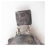 Mexican Sterling Silver Bracelet - Green Cabochons, 925