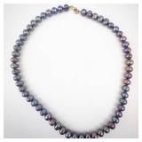 Freshwater Pearl Necklace - Multicolor Iridescent Lavender Blue Tones