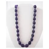 Amethyst Bead Necklace - Faceted Purple Stones With 14K Gold Clasp