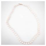 Freshwater Pearl Necklace - 18 inches, White Cultured Pearls with 14k Clasp