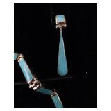 STAUER Sterling Silver Turquoise Necklace and Earrings in Stauer box. ***Estimated Replacement Value $900***