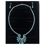 STAUER Sterling Silver Turquoise Necklace and Earrings in Stauer box. ***Estimated Replacement Value $900***
