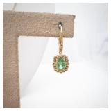 Vermeil (Sterling Silver) Green Gem Necklace & Earrings Set