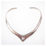 TU-85 Taxco Mexico Sterling Silver Heart Necklace