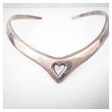 TU-85 Taxco Mexico Sterling Silver Heart Necklace