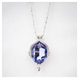 SWAROVSKI Rhodium-Plated Purple Pendant Necklace & Earrings Set