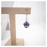 SWAROVSKI Rhodium-Plated Purple Pendant Necklace & Earrings Set