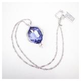 SWAROVSKI Rhodium-Plated Purple Pendant Necklace & Earrings Set