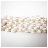 Freshwater Pearl Multi-Strand Bracelet with Ornate Silver Clasp