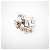 Gorgeous Vintage Rhinestone Buttons - Clear Rectangular Rhinestones - Lot of 6