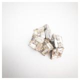 Gorgeous Vintage Rhinestone Buttons - Clear Rectangular Rhinestones - Lot of 6