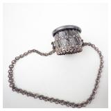 German Silver Expandable Purse Opening with Chain - Antique Frame Hardware