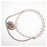 German Silver Expandable Purse Opening with Chain - Antique Frame Hardware