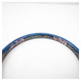 Blue Cloisonne Floral Enamel Bangle Bracelet