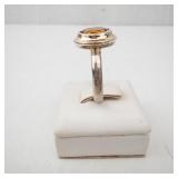 Amber Sterling Silver Ring - Size 7.75