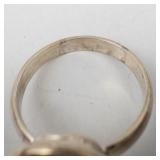 Amber Sterling Silver Ring - Size 7.75