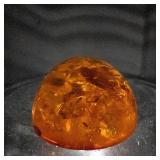 Amber Cabochon Ring - 44.58 Ct Oval 43x25mm - Silver Setting