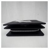 Coach New York Black Pebbled Leather Wallet With Teddy Bear Patch